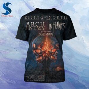 Arch Enemy In Flames With Special Guests Soilwork Rising From The North Tour 2024 All Over Print Shirt