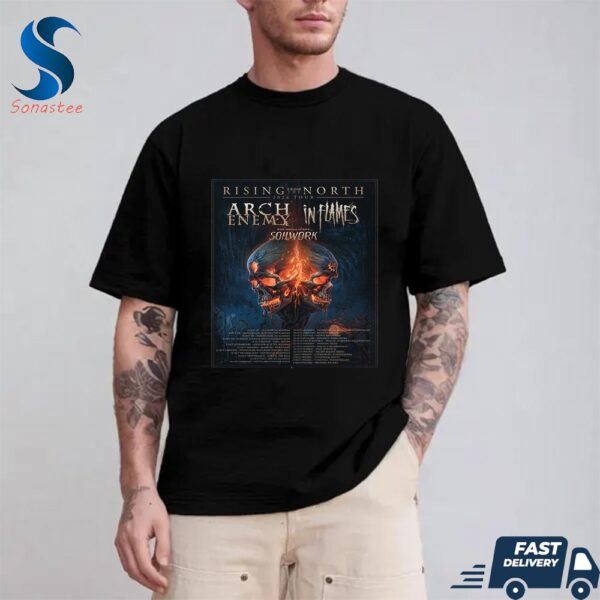 Arch Enemy In Flames With Special Guests Soilwork Rising From The North Tour 2024 Unisex T Shirt