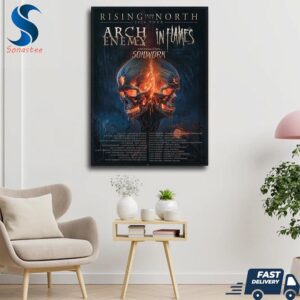 Arch Enemy In Flames With Special Guests Soilwork Rising From The North Tour 2024 Wall Decor Canvas Poster