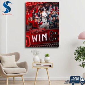 Guardians Comeback Win 7-5 Against Yankees In ALCS 2024 Wall Decor Canvas Poster