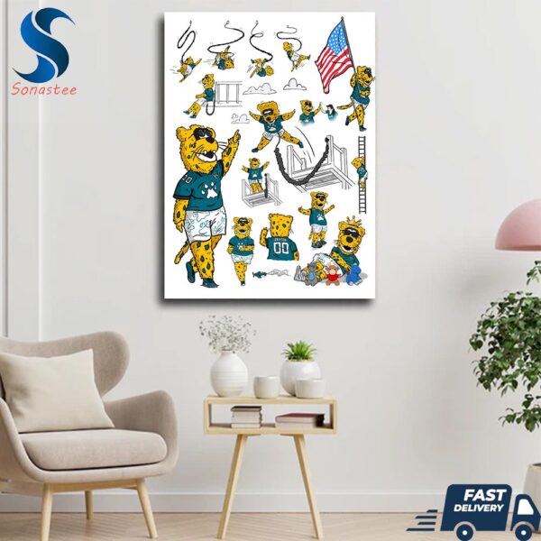 Jaxson De Ville Is The Mascot Of The Jacksonville Jaguars Team NFL Wall Decor Canvas Poster