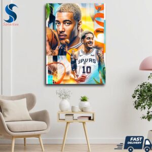 Jeremy Sochan Is A Polish-American Professional Basketball Player For The San Antonio Spurs Of The NBA Wall Decor Canvas Poster