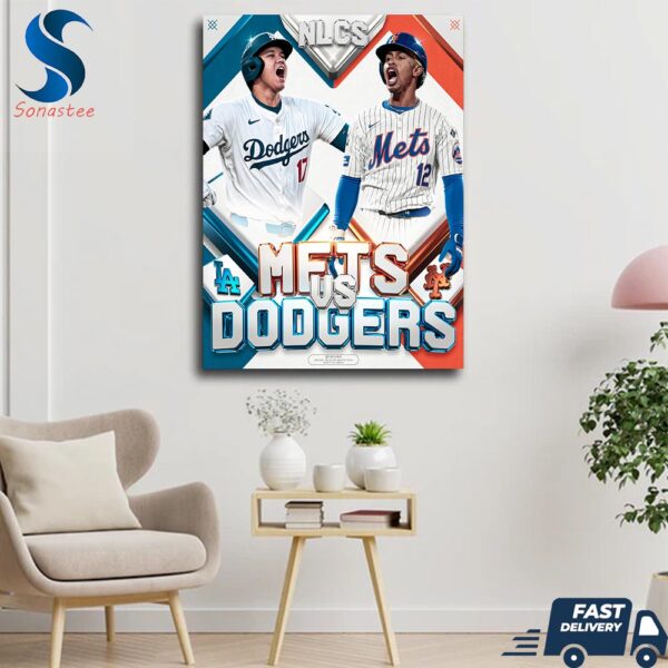 Los Angeles Dodgers Vs New York Mets In NLCS Wall Decor Canvas Poster