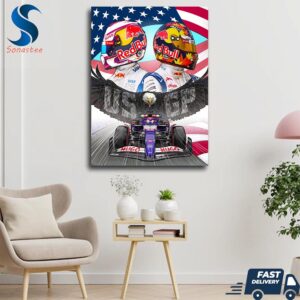 Red Bull Racing F1 Design With Eagle And Stars Wall Decor Canvas Poster