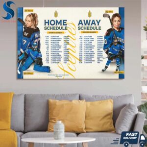 PWHL Toronto Sceptres Team Schedule For The 2024-2025 Season Wall Decor Canvas Poster